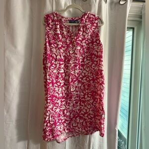 Caribbean Joe Pink and White Floral Tank Dress